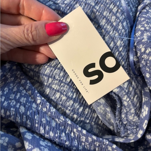 NWT SO Smocked Bodice Tiered Maxi Babydoll Dress - Picture 6 of 6